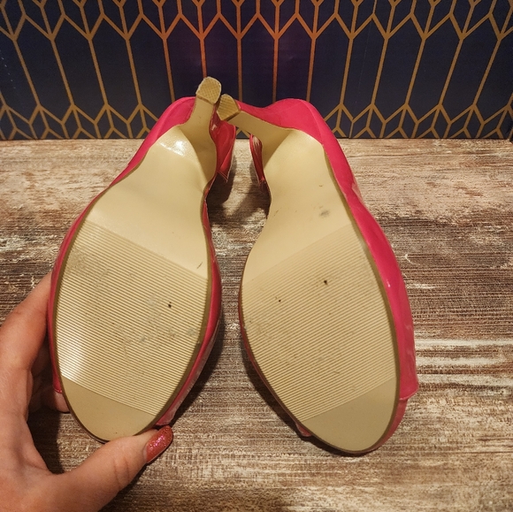 Hot Pink Deb Peep Toe Heels - Picture 6 of 8